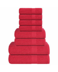 Ensemble de serviettes 8 pcs rouge 360 g/m² 100% coton | Mobilier & Déco