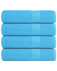 Serviettes de douche 4pcs turquoise 70x140cm 360g/m² 100% coton | Mobilier & Déco