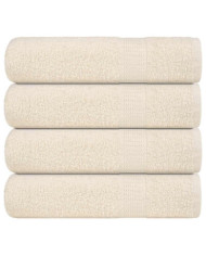 Serviettes de bain 4 pcs crème 100x150 cm 360 g/m² 100% coton | Mobilier & Déco