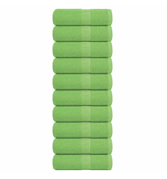Serviettes de visage 10 pcs vert pomme 30x30 cm 100% coton | Mobilier & Déco