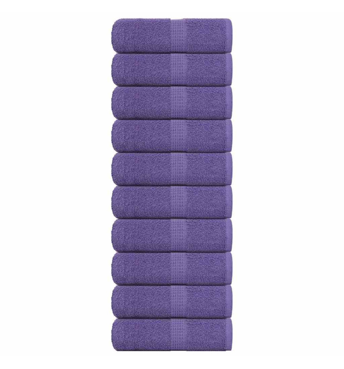 Serviettes de visage 10 pcs violet 30x30 cm 360 g/m² 100% coton | Mobilier & Déco