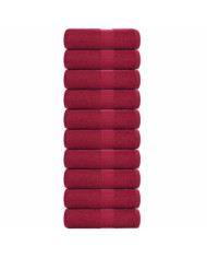 Serviettes de visage 10pcs bordeaux 30x30cm 360 g/m² 100% coton | Mobilier & Déco