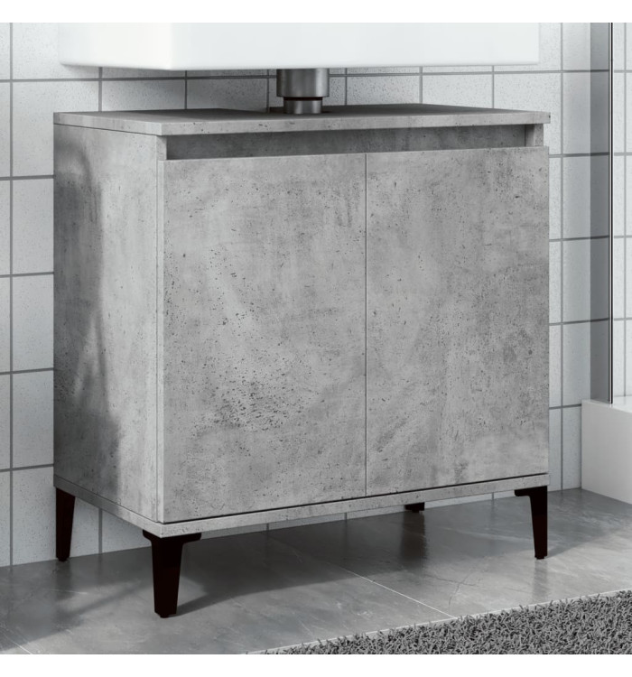 Meuble d'évier gris béton 58x33x60 cm bois d'ingénierie | Mobilier & Déco