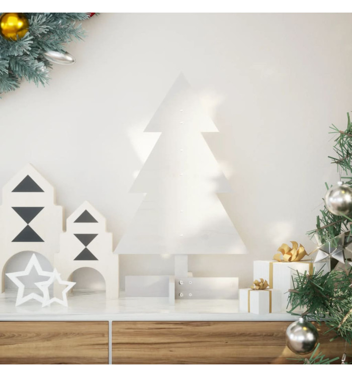 Arbre de Noël en bois pour décoration blanc 60 cm pin massif | Mobilier & Déco