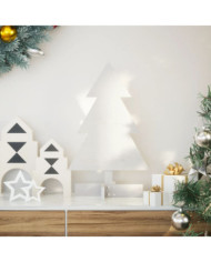 Arbre de Noël en bois pour décoration blanc 60 cm pin massif | Mobilier & Déco