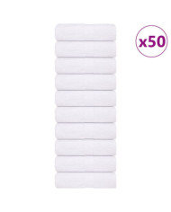Gants de toilette 50 pcs blanc 15x21 cm 360 g/m² 100% coton | Mobilier & Déco
