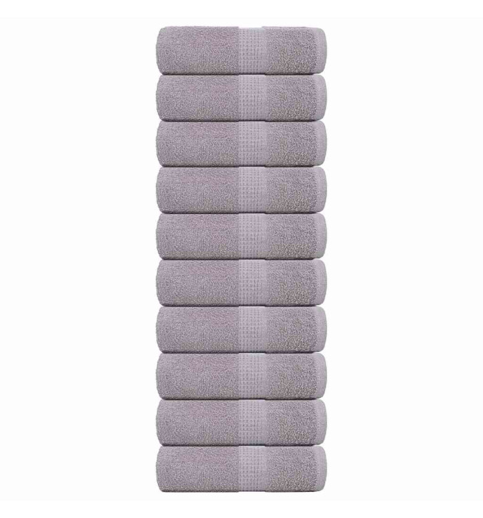 Serviettes d'invité 10 pcs gris 30x50 cm 360 g/m² 100% coton | Mobilier & Déco
