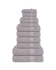 Ensemble de serviettes 12 pcs gris 360 g/m² 100% coton | Mobilier & Déco