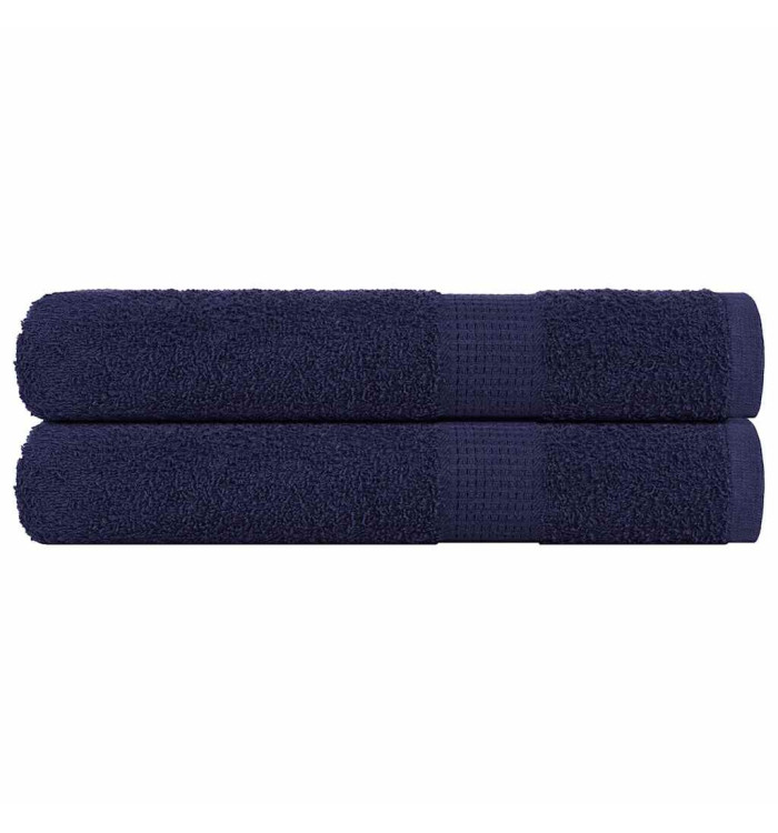 Serviettes de sauna 2 pcs bleu marine 80x200 cm 100% coton | Mobilier & Déco
