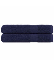 Serviettes de sauna 2 pcs bleu marine 80x200 cm 100% coton | Mobilier & Déco