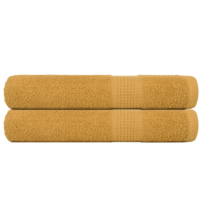 Serviettes de sauna 2 pcs doré 80x200 cm 360 g/m² 100% coton | Mobilier & Déco