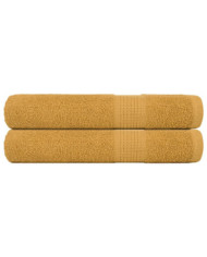 Serviettes de sauna 2 pcs doré 80x200 cm 360 g/m² 100% coton | Mobilier & Déco