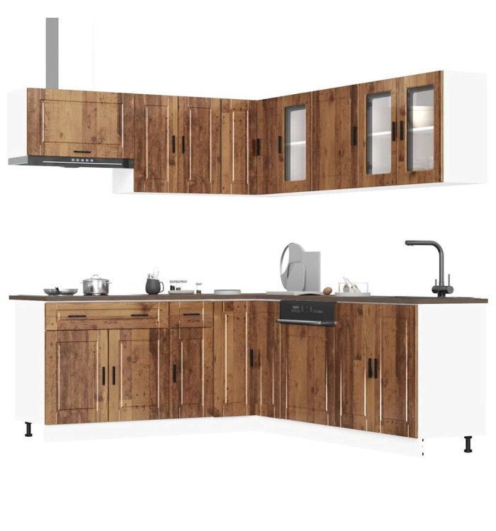 Ensemble d'armoires de cuisine 11 pcs Porto bois d'ingénierie | Mobilier & Déco