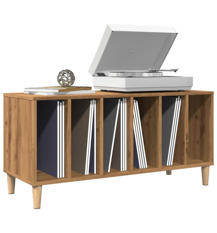 Armoire à disques chêne artisanal 100x38x48cm bois d'ingénierie | Mobilier & Déco
