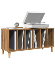 Armoire à disques chêne artisanal 100x38x48cm bois d'ingénierie | Mobilier & Déco