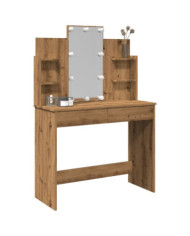 Coiffeuse avec lumières LED chêne artisanal 96x40x142 cm | Mobilier & Déco