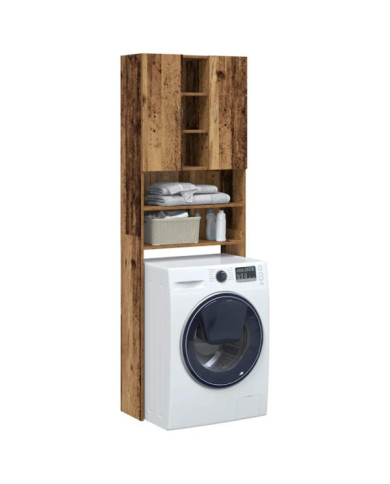 Meuble pour machine à laver vieux bois 64x25,5x190 cm | Mobilier & Déco