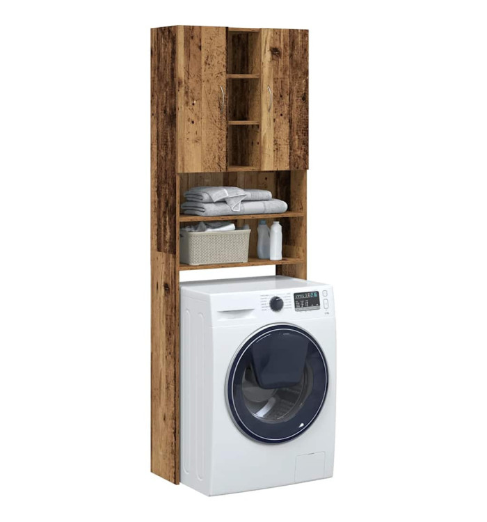 Meuble pour machine à laver vieux bois 64x25,5x190 cm | Mobilier & Déco