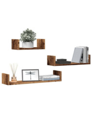 Étagères murales 3 pcs vieux bois bois d'ingénierie | Mobilier & Déco