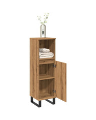 Armoire de salle de bain chêne artisanal 30x30x100 cm | Mobilier & Déco