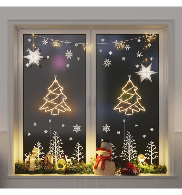 Lumières de Noël silhouette d'arbre de Noël 2 pcs 50 LED | Mobilier & Déco