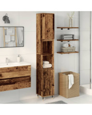 Armoire de salle de bain vieux bois 30x30x190cm bois ingénierie | Mobilier & Déco