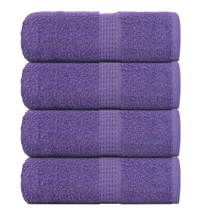 Serviettes d'invité 4 pcs violet 30x50 cm 360 g/m² 100% coton | Mobilier & Déco