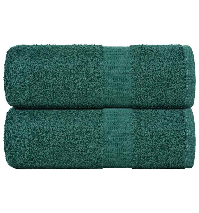 Serviettes de visage 2 pcs vert 30x30 cm 360 g/m² 100% coton | Mobilier & Déco