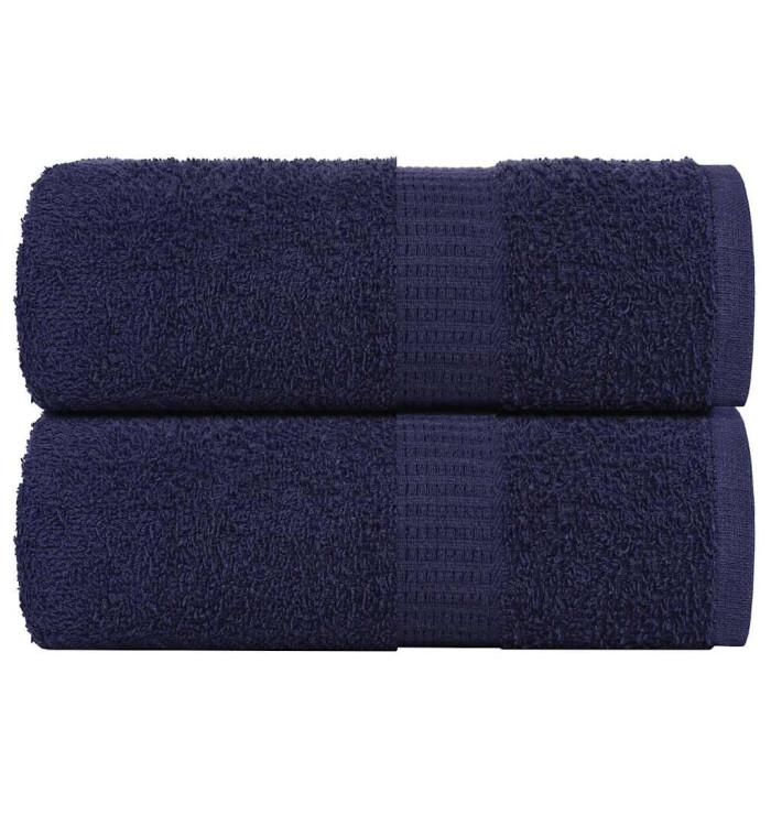 Serviettes d'invité 2 pcs bleu marine 30x50 cm 100% coton | Mobilier & Déco