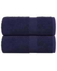 Serviettes d'invité 2 pcs bleu marine 30x50 cm 100% coton | Mobilier & Déco