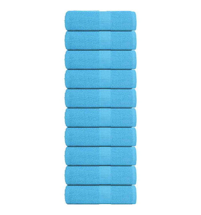 Serviettes d'invité 10 pcs turquoise 30x50cm 360g/m² 100% coton | Mobilier & Déco