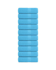 Serviettes d'invité 10 pcs turquoise 30x50cm 360g/m² 100% coton | Mobilier & Déco