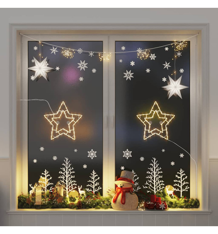 Lumières de Noël silhouette d'étoile 2 pcs 50 LED blanc chaud | Mobilier & Déco