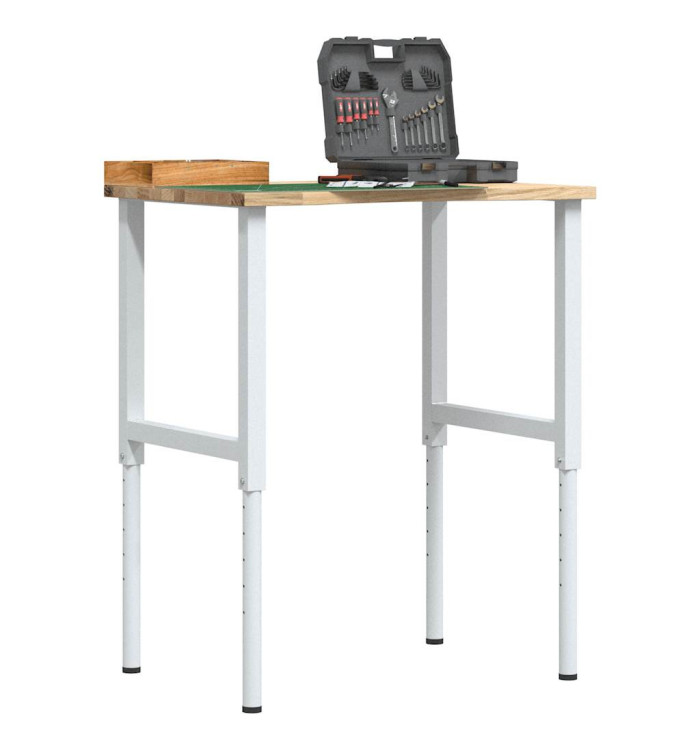 Établi 80x60x(71,5-98) cm bois de chêne massif | Mobilier & Déco
