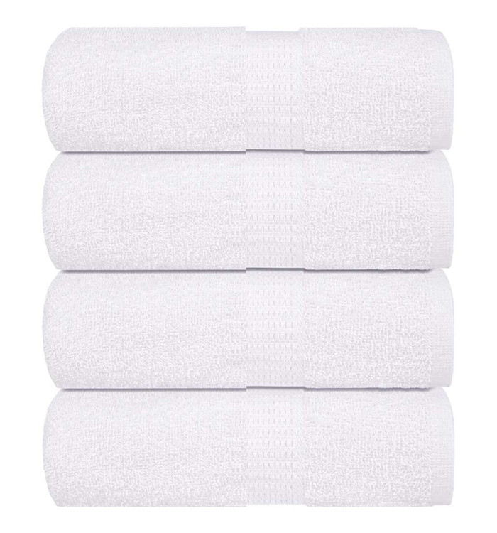 Serviettes de visage 4 pcs blanc 30x30 cm 360 g/m² 100% coton | Mobilier & Déco