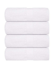 Serviettes de visage 4 pcs blanc 30x30 cm 360 g/m² 100% coton | Mobilier & Déco