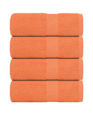 Serviettes de visage 4 pcs orange 30x30 cm 360 g/m² 100% coton | Mobilier & Déco