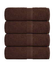 Serviettes de visage 4 pcs marron 30x30 cm 360 g/m² 100% coton | Mobilier & Déco