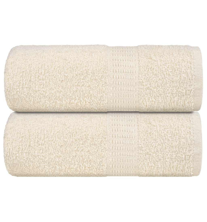 Serviettes de visage 2 pcs crème 30x30 cm 360 g/m² 100% coton | Mobilier & Déco