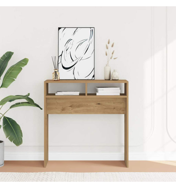 Table console chêne artisanal 78x30x80 cm bois d'ingénierie | Mobilier & Déco
