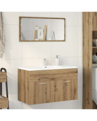 Armoire lavabo de salle de bain chêne artisanal bois ingénierie | Mobilier & Déco