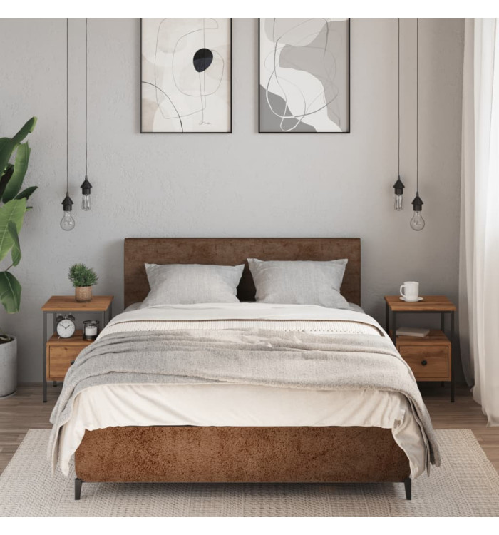 Tables de chevet 2 pcs chêne artisanal bois d'ingénierie | Mobilier & Déco