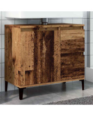 Armoire lavabo vieux bois 65x33x60 cm bois d'ingénierie | Mobilier & Déco