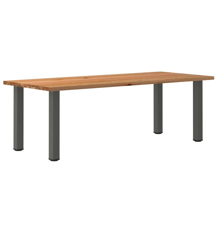 Table à manger marron clair bois de chêne massif rectangulaire | Mobilier & Déco