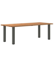 Table à manger marron clair bois de chêne massif rectangulaire | Mobilier & Déco