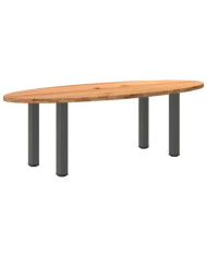 Table à manger marron clair bois de chêne massif ovale | Mobilier & Déco