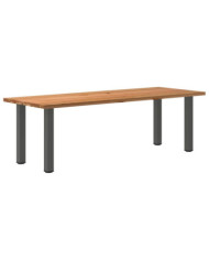 Table à manger marron clair bois de chêne massif rectangulaire | Mobilier & Déco
