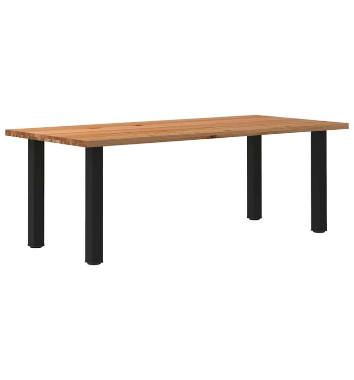 Table à manger marron clair bois de chêne massif rectangulaire | Mobilier & Déco