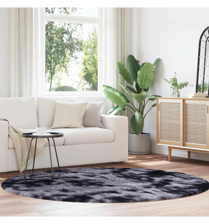 Tapis Shaggy à poils longs NAVARRA gris foncé 200x200 cm | Mobilier & Déco