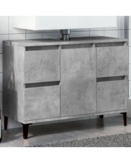 Meuble d'évier gris béton 80x33x60 cm bois d'ingénierie | Mobilier & Déco